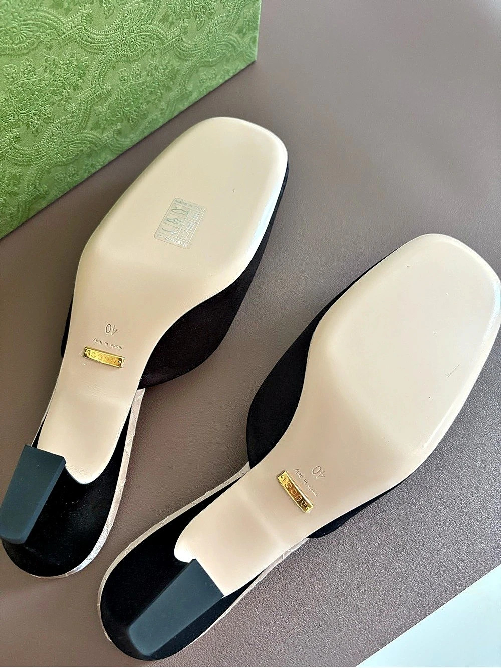 GUCCI Crystal Horsebit Mules Black Satin US 10 - Picture 6 of 7